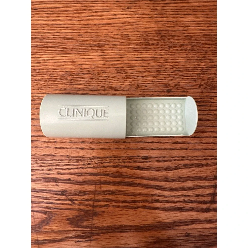 Clinique Vintage Travel Soap Dish Case Pale Green Plastic Two Piece Sliding Logo
